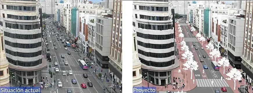 Montaje del aspecto que tendrá la nueva Gran Vía.