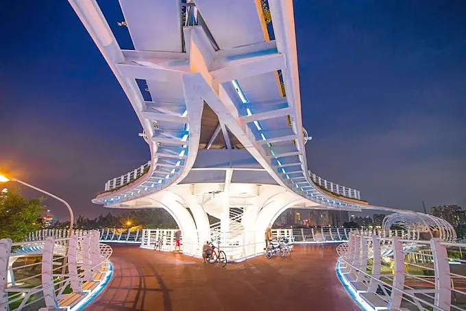El puente ciclista de Kaohsiung, Taiwan