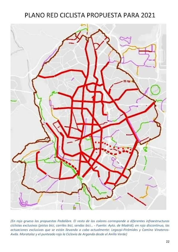 La propuesta de Pedalibre para Madrid.
