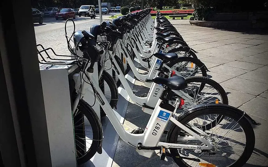 Bicicletas del BiciMAD madrileño.